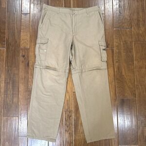 Columbia XCO Cargo Convertible Utility Pants Men's XL Tan Workwear Outdoors Gorp